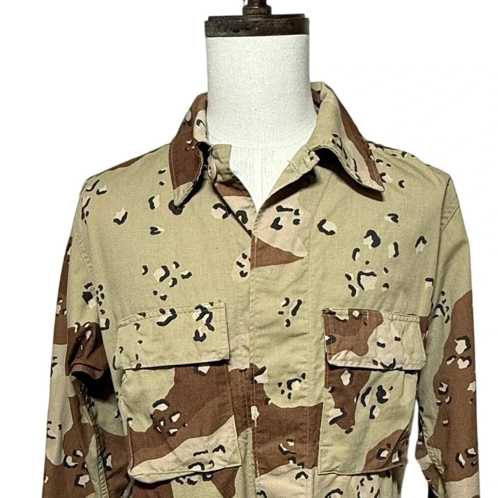 US Military Coat Jacket Mens Medium Long Tan Brown‎ Desert Camo Chocolate Chip